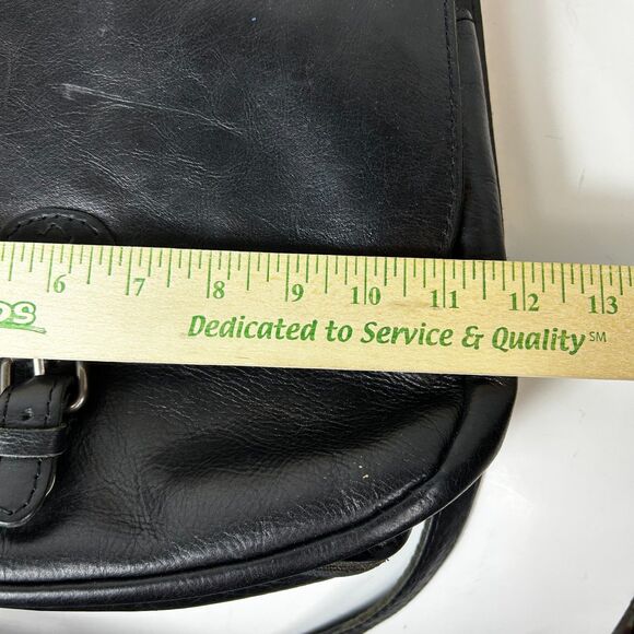 Patricia Nash London Saddle Bag Black Smooth Leather Shoulder Crossbody Bag - Picture 13 of 15